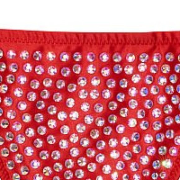 Last Pair in Size Small VS S Subtle Shine V-String Panty Red Embellished NWT - Picture 9 of 13